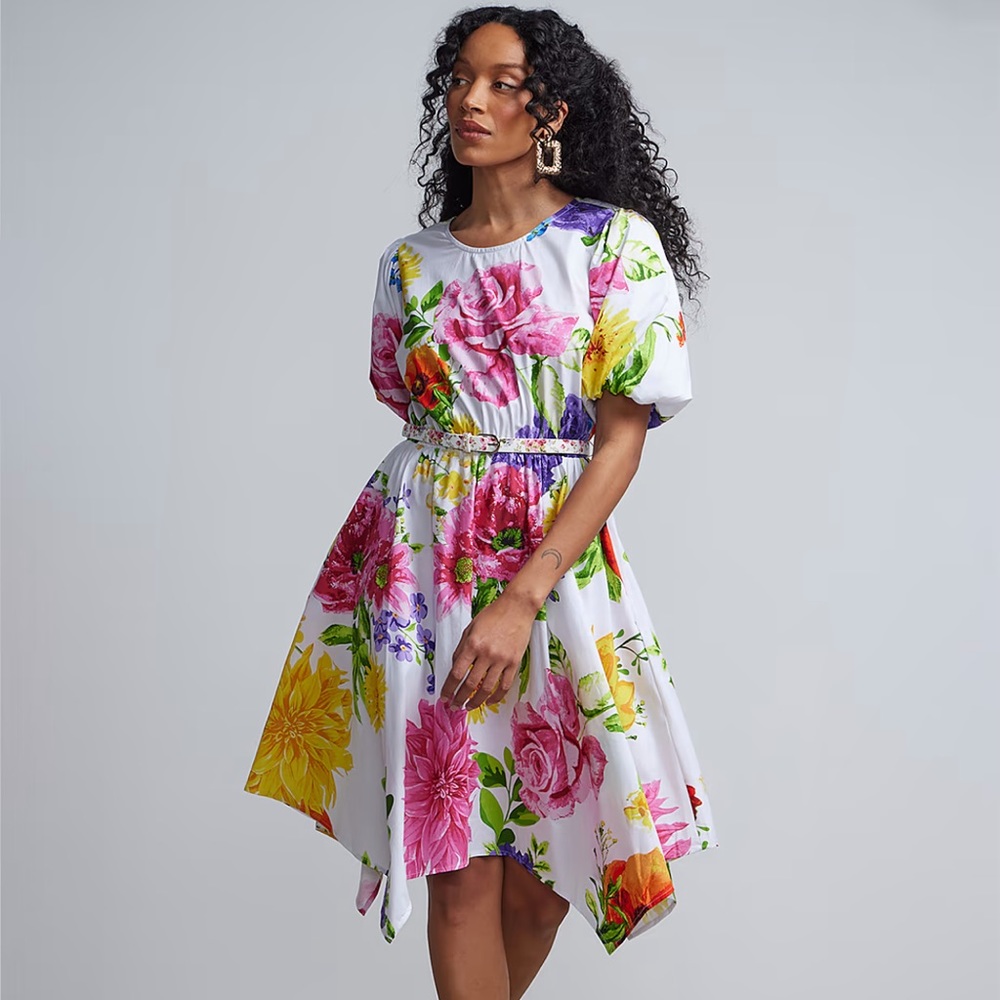 New York & company - floral print handkerchief dress - size 1x sku22001236 #35